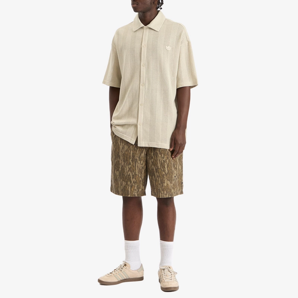 Adidas Originals Men's Summer Knit Shooting Long-Sleeve Top Putty Grey/Wonder White